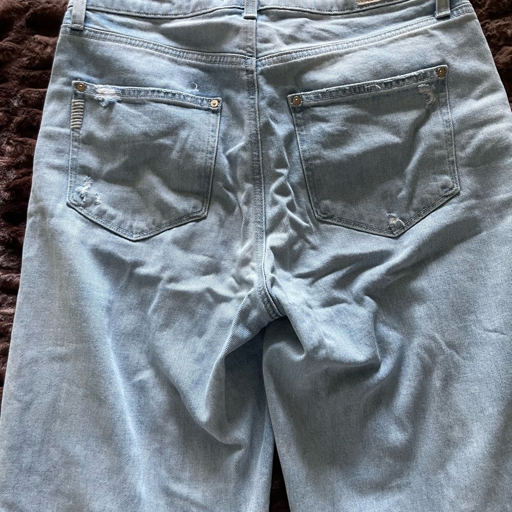 PAIGE Sasha Light Blue High-Waist Distressed Straight Jeans - Picture 8 of 10